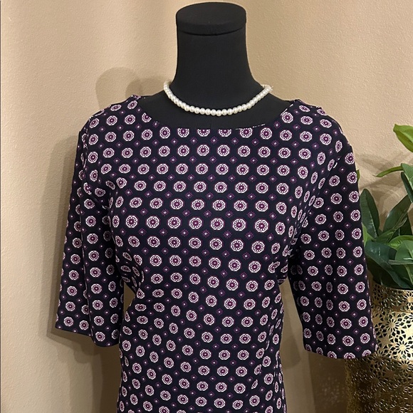 Banana Republic Navy Dress with Pink Medallion Print - Picture 6 of 11